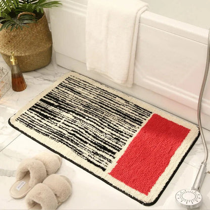 AbstractStep | Handmade Scandinavian Abstract Non-Slip Bath Mat - Chic Bathroom Rug