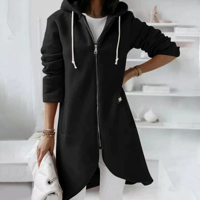 WW | Hooded Zip-Up Long Jacket