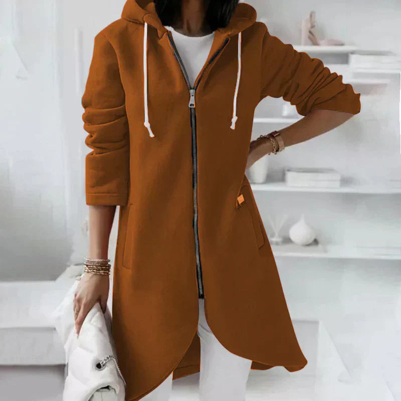 WW | Hooded Zip-Up Long Jacket