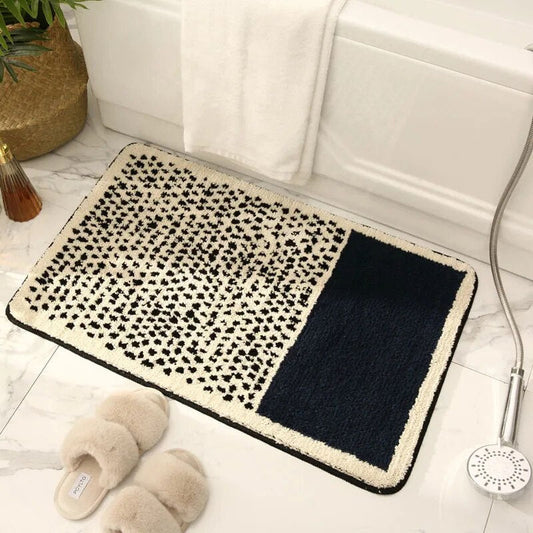 AbstractStep | Handmade Scandinavian Abstract Non-Slip Bath Mat - Chic Bathroom Rug