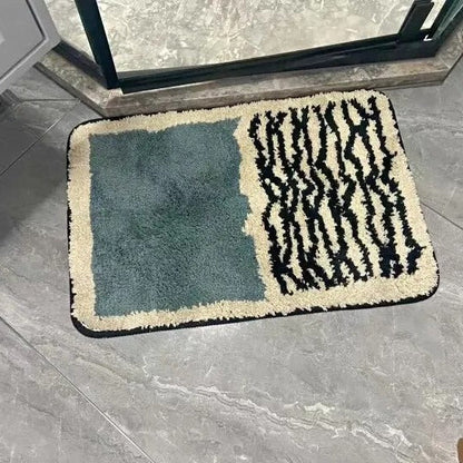 AbstractStep | Handmade Scandinavian Abstract Non-Slip Bath Mat - Chic Bathroom Rug