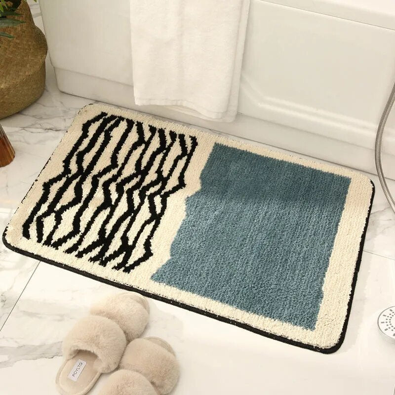 AbstractStep | Handmade Scandinavian Abstract Non-Slip Bath Mat - Chic Bathroom Rug