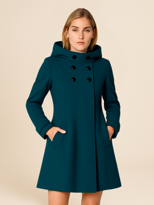 Anna | Women's Hooded A-Line Coat