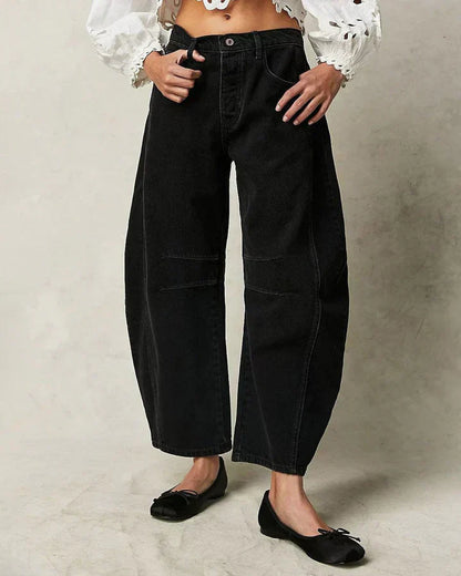 Mid-Rise Barrel Fit Jeans for Women