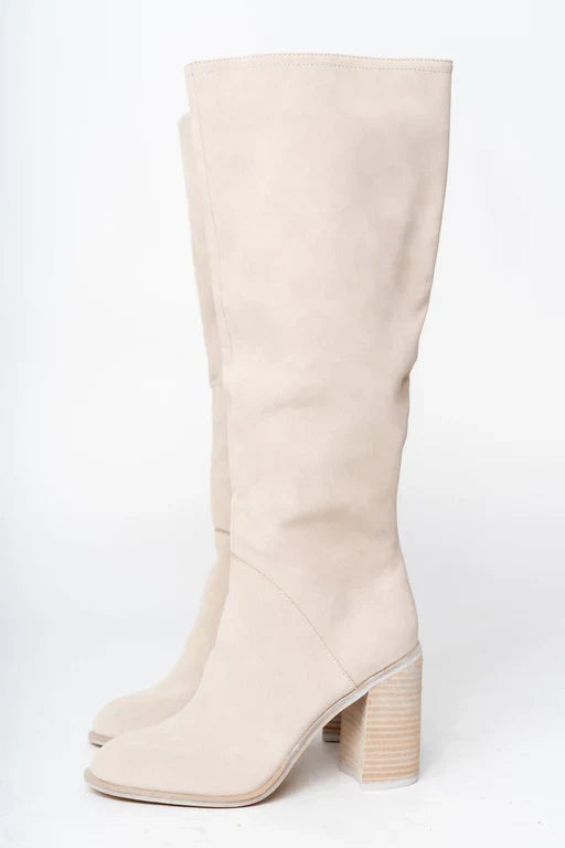Beige Ankle Boots with High Heels
