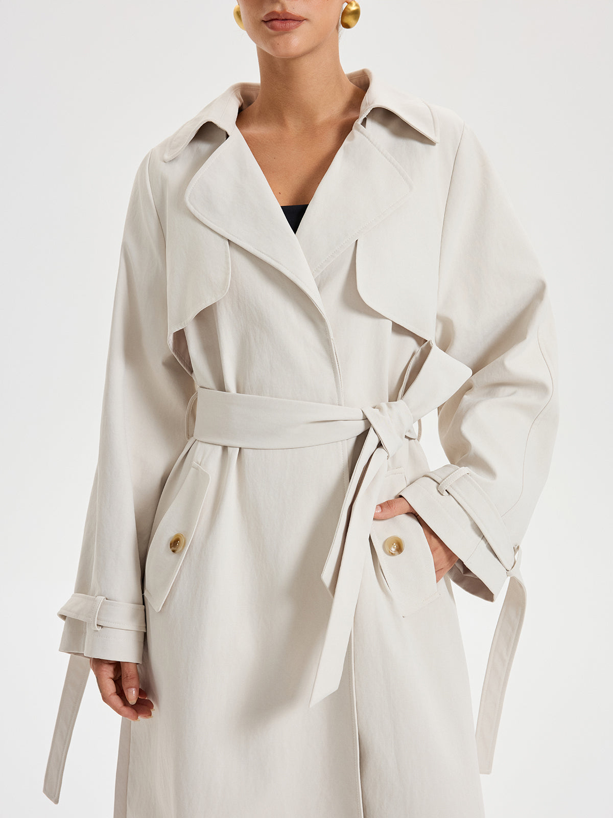 Lyanna | Double-Breasted Trench Coat with Belt
