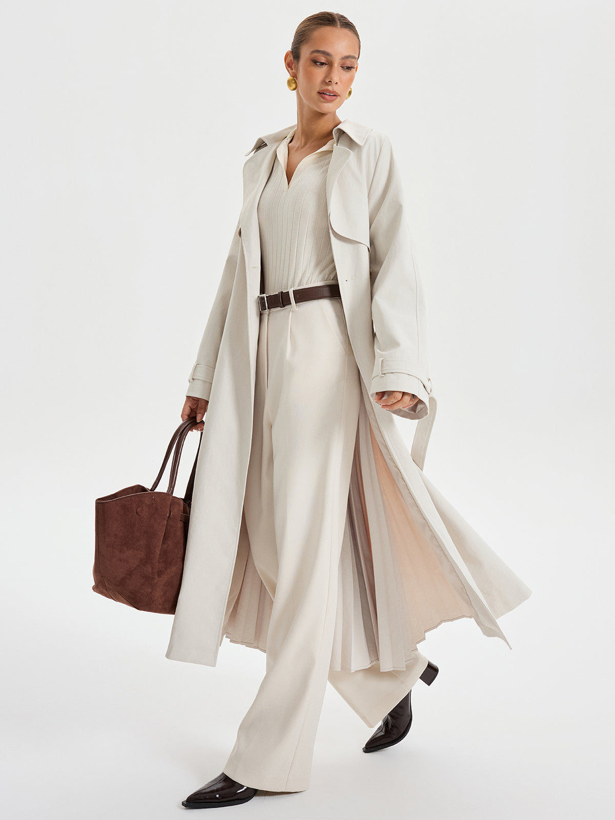 Lyanna | Double-Breasted Trench Coat with Belt
