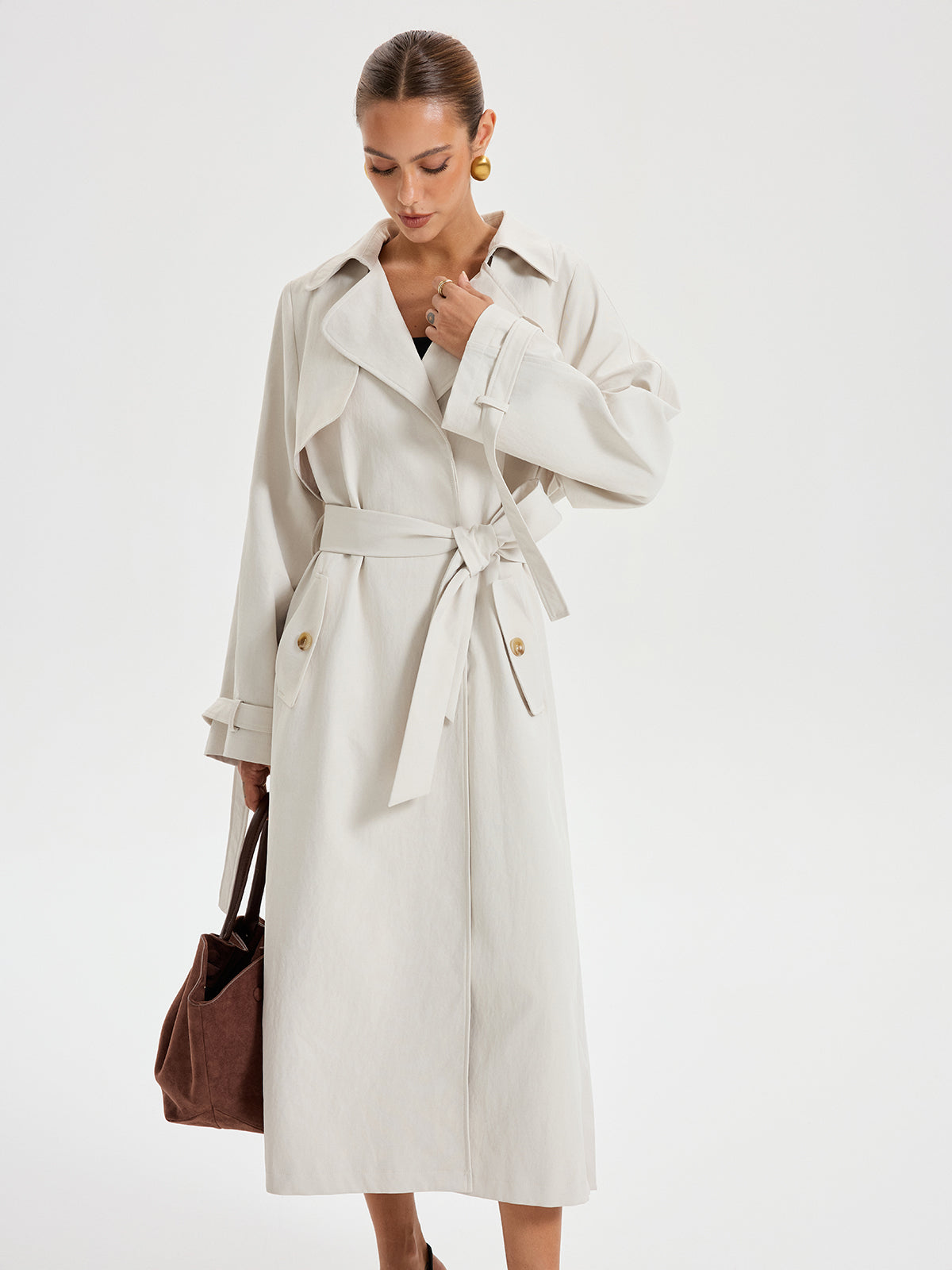 Lyanna | Double-Breasted Trench Coat with Belt