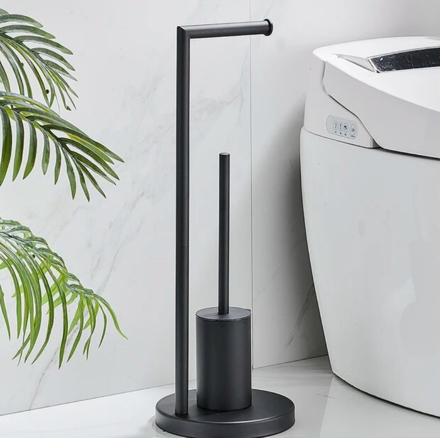 TidyTower | Stylish Toilet Paper Holder and Brush Set - Perfect for a Contemporary Bathroom!