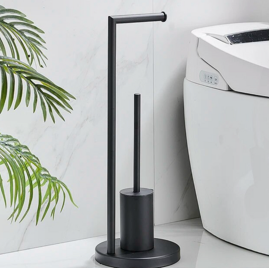 TidyTower | Stylish Toilet Paper Holder and Brush Set - Perfect for a Contemporary Bathroom!