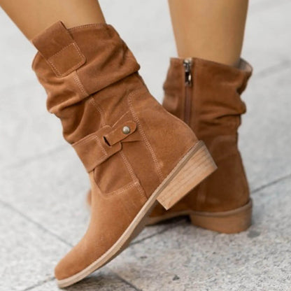 Women's Brown Suede Ankle Boots – Stylish and Comfortable Everyday Footwear