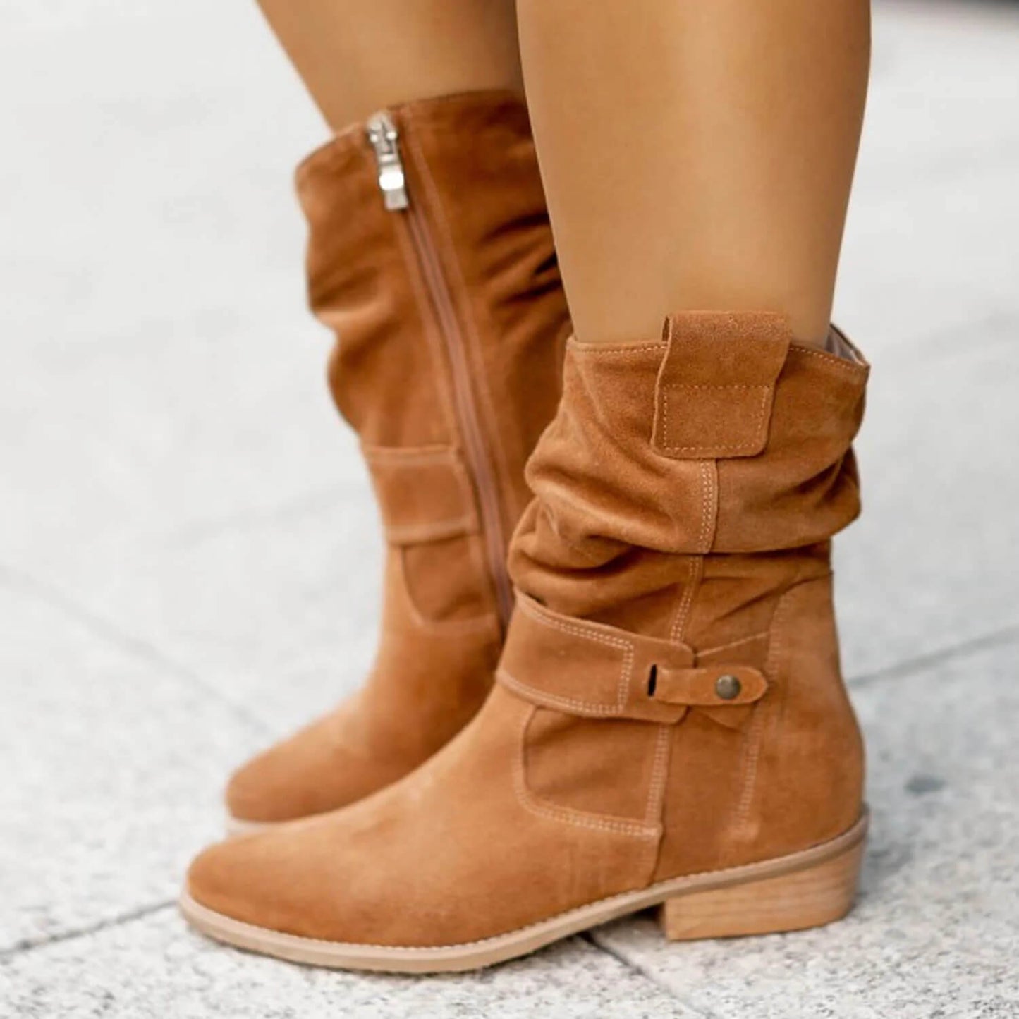 Women's Brown Suede Ankle Boots – Stylish and Comfortable Everyday Footwear