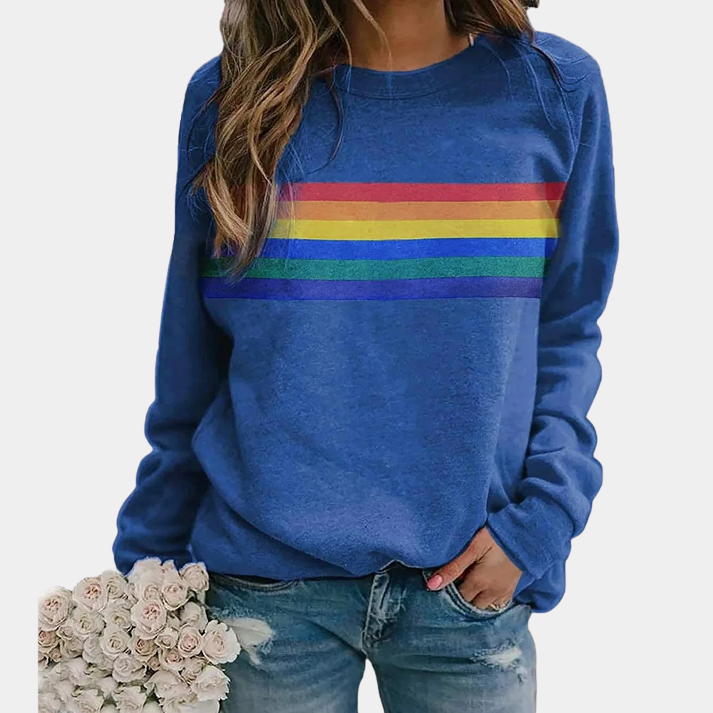 Divina | Women's Casual Hoodie with Rainbow Detail