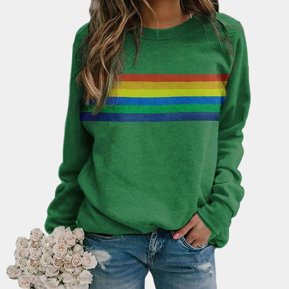 Divina | Women's Casual Hoodie with Rainbow Detail