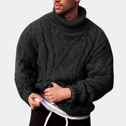 JEVO - Men's High Neck Knitted Winter Sweater