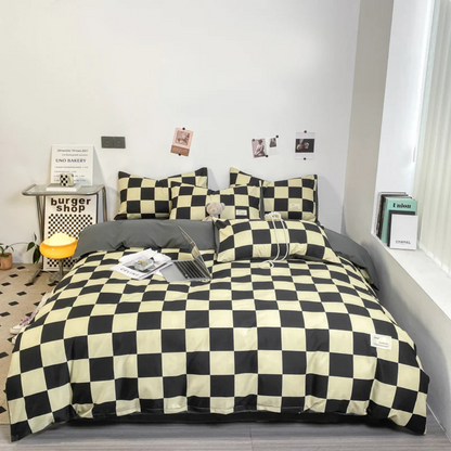 Cashu - Elegant Checked Pattern Luxe Duvet Cover