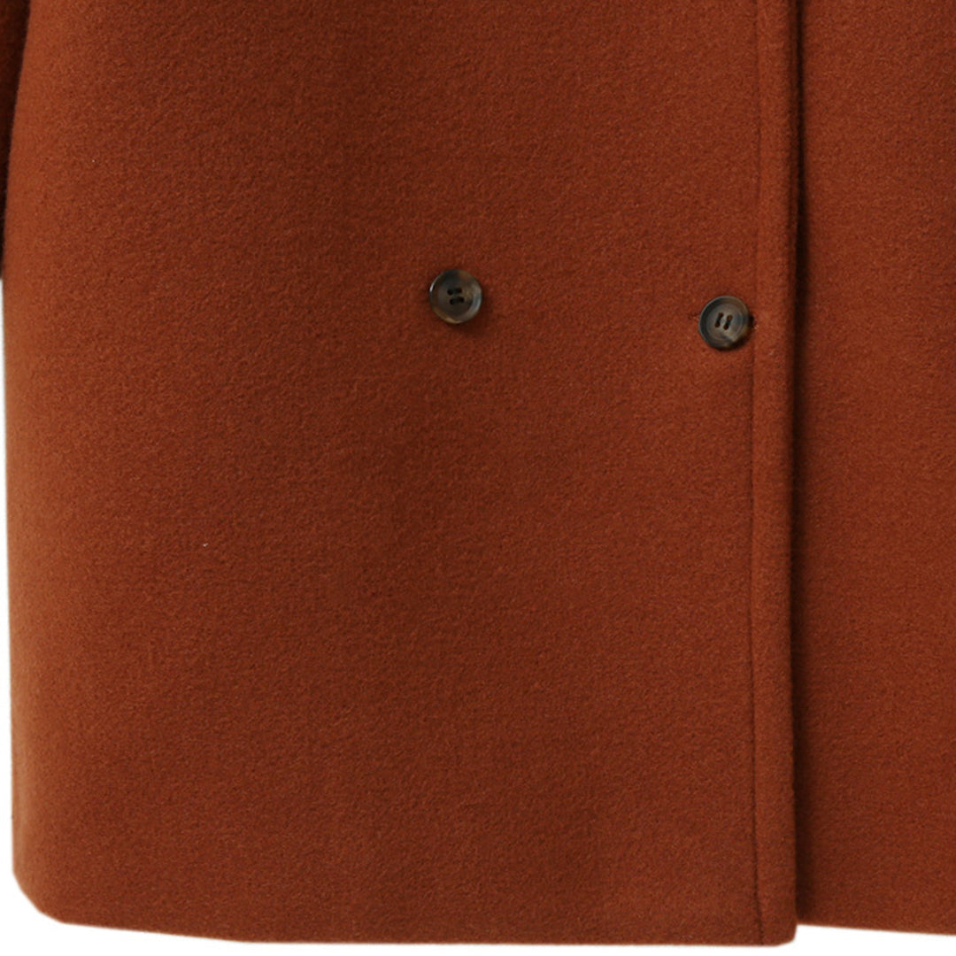 Women's Double-Breasted Long Wool Coat – Ideal for Fall