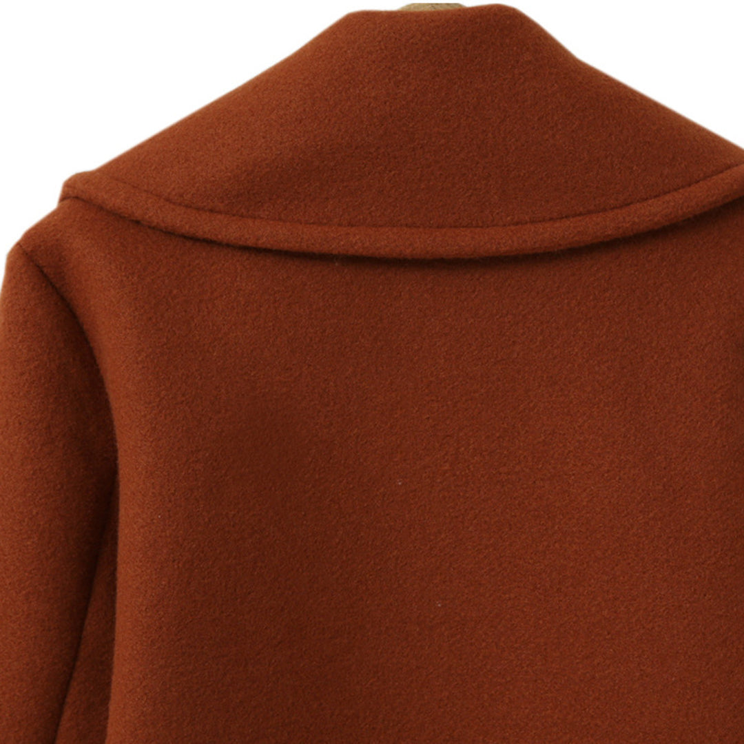 Women's Double-Breasted Long Wool Coat – Ideal for Fall