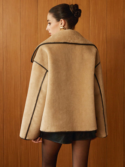 Angelica | Minky Coat with Contrast Piping