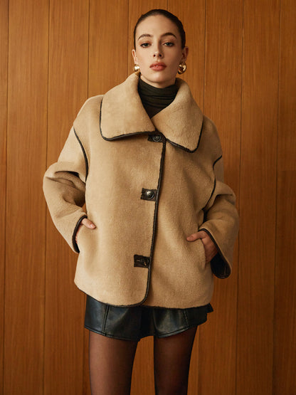Angelica | Minky Coat with Contrast Piping