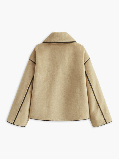 Angelica | Minky Coat with Contrast Piping