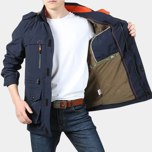Damond - Men's Summer Cargo Jacket, Lightweight and Breathable