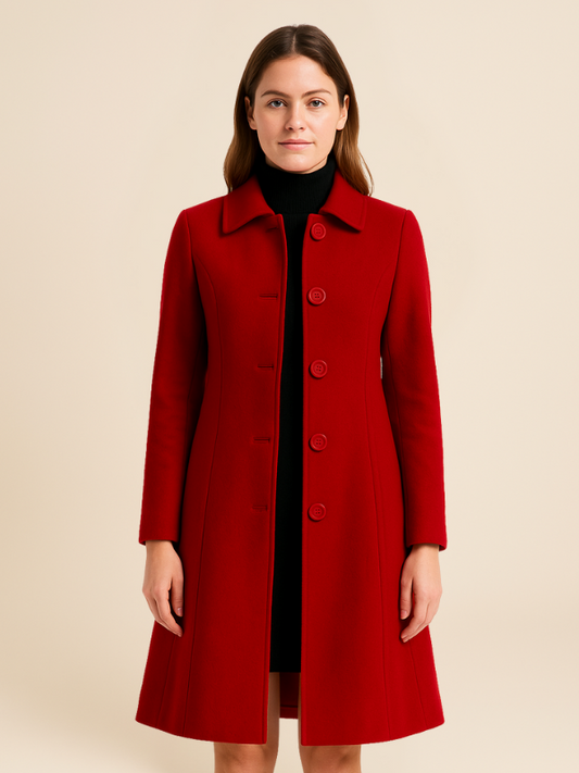 Divisha | Stylish Long Wool Coat for Women - Cozy Winter Outerwear