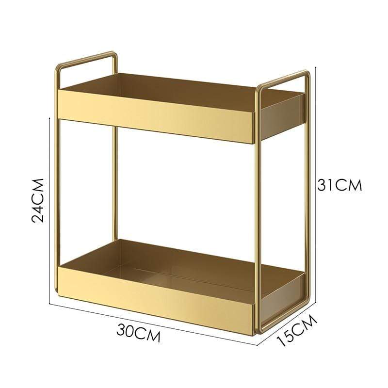 EleganceTray | Premium Gold Metal Storage Tray - Sleek Vanity & Bathroom Organizer