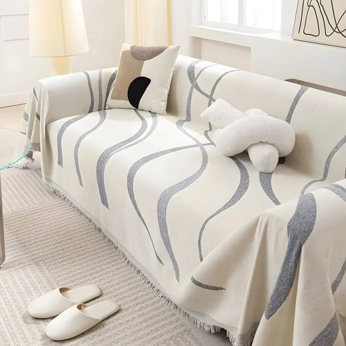 LuxeCasa Reversible Chenille & Cotton Sofa Cover