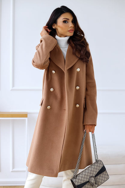 Adelina | Women's Double-Breasted Wool Trench Coat for Winter Elegance