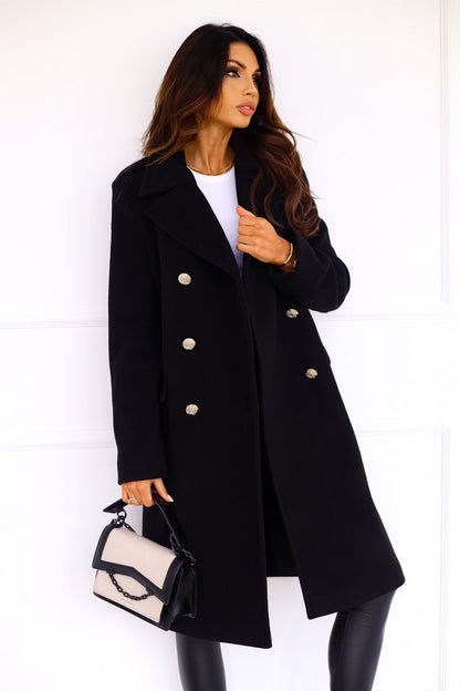 Adelina | Women's Double-Breasted Wool Trench Coat for Winter Elegance