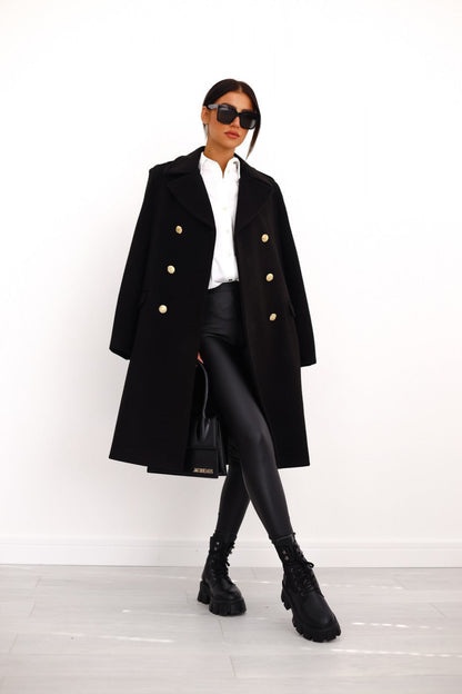 Adelina | Women's Double-Breasted Wool Trench Coat for Winter Elegance