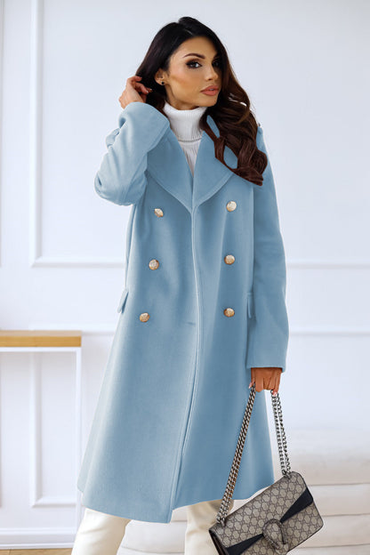 Adelina | Women's Double-Breasted Wool Trench Coat for Winter Elegance