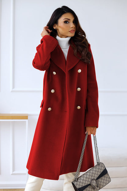Adelina | Women's Double-Breasted Wool Trench Coat for Winter Elegance