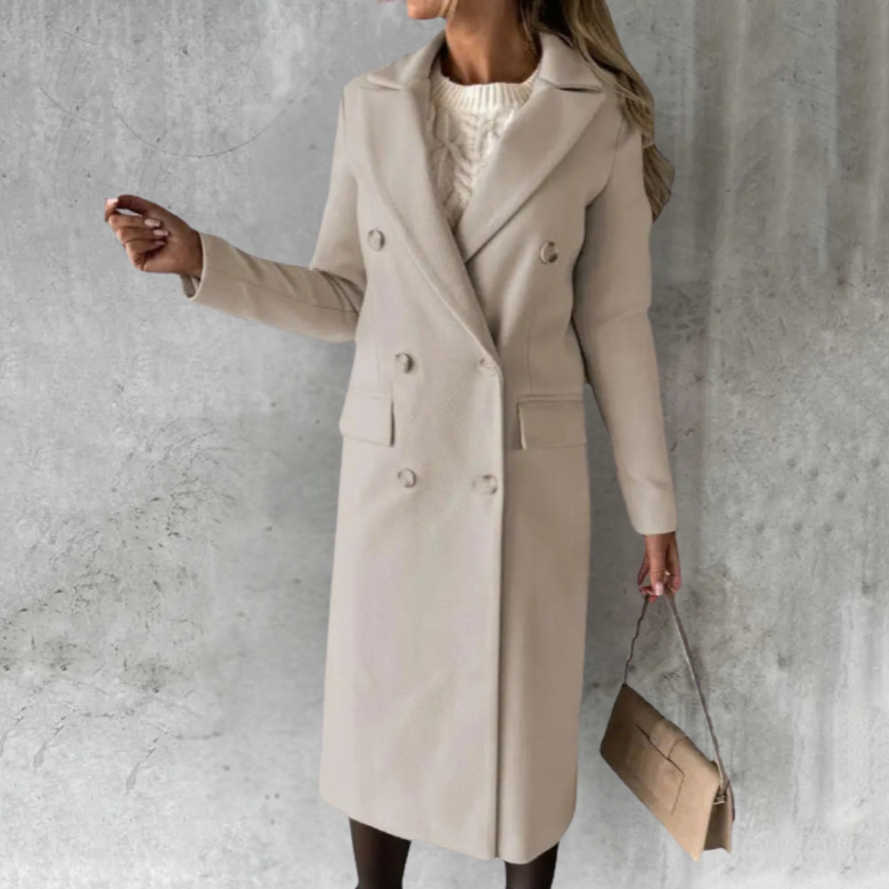 Valeria | Sophisticated Women's Long Trench Coat for Timeless Comfort