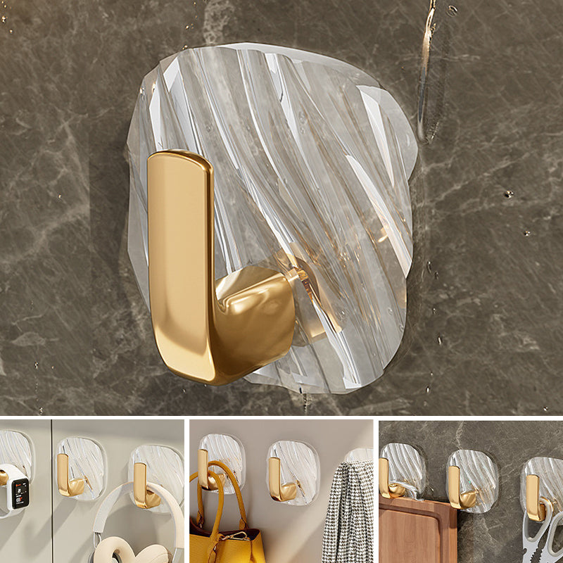 HookElegance | Clear Acrylic No-Drill Wall Hook - Strong Self-Adhesive, Reusable & Waterproof for Bathroom Use