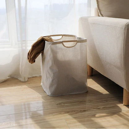 LinenBin | Japanese-Style Cotton-Linen Laundry Basket - Foldable and Durable Storage Solution for Clothes and Linens