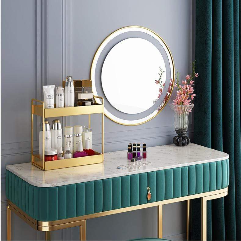 EleganceTray | Premium Gold Metal Storage Tray - Sleek Vanity & Bathroom Organizer