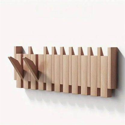 Collapsible Wooden Hanger with Handy Hooks