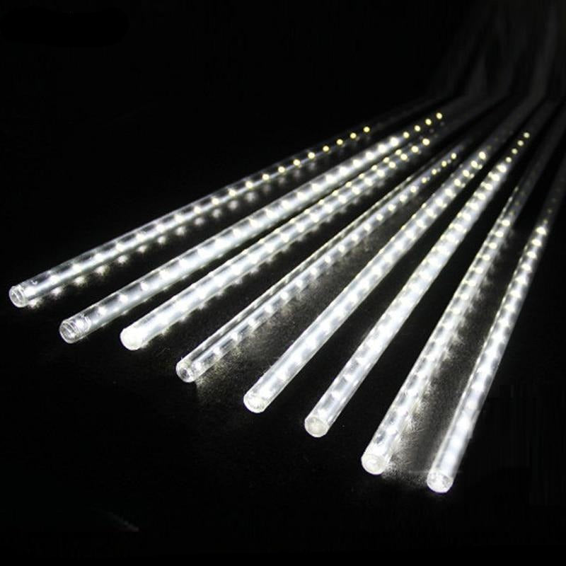 Illuminated Meteor Icicles with Cascading Snow Effect