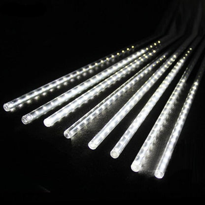 Illuminated Meteor Icicles with Cascading Snow Effect