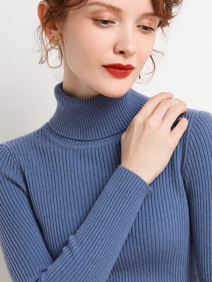 YARA | Women's Turtleneck Sweater with Ribbed Design