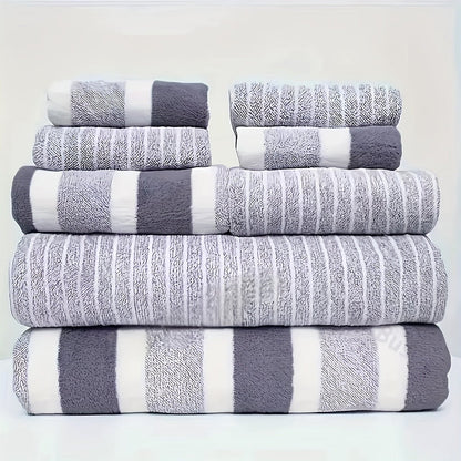 AquaPlush 8-Piece Coral Fleece Bath Towel Set - Ultra Absorbent & Quick-Drying