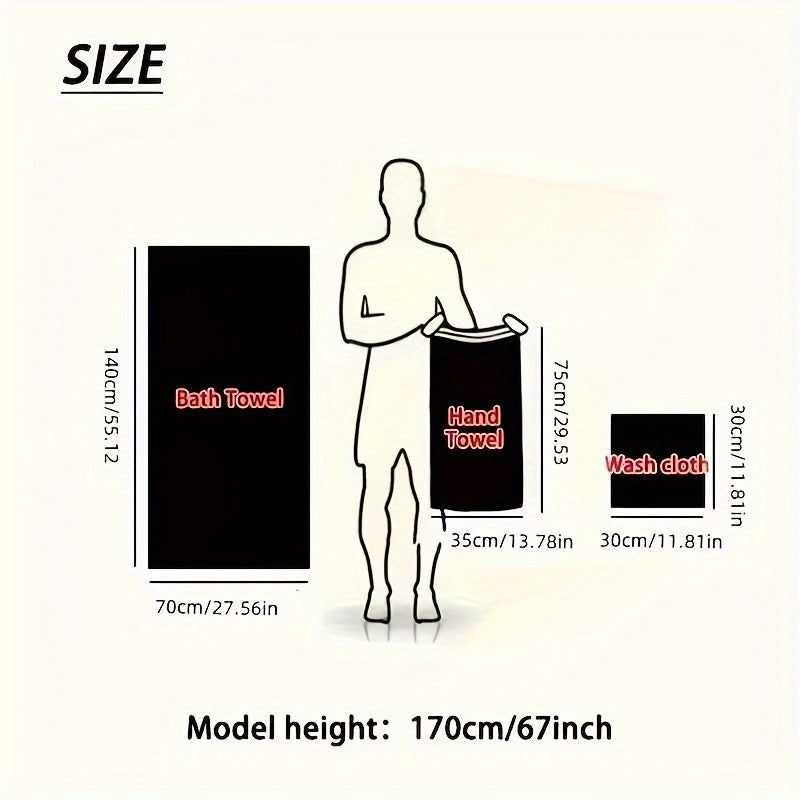 AquaPlush 8-Piece Coral Fleece Bath Towel Set - Ultra Absorbent & Quick-Drying