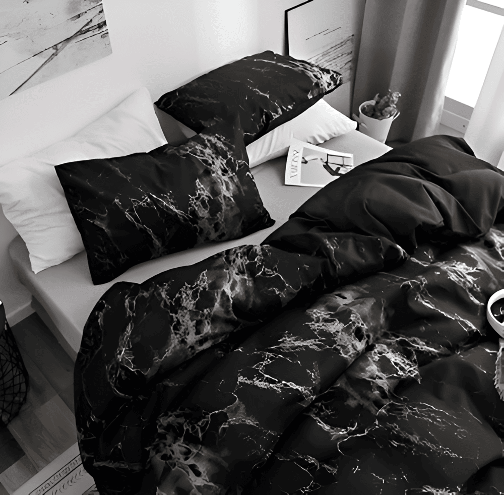 Velitra - Elegant 3-Piece Marble Print Bedding Set