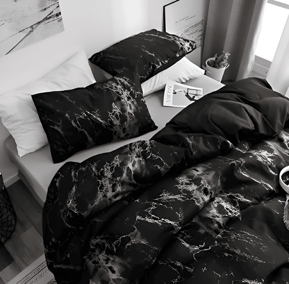 Velitra - Elegant 3-Piece Marble Print Bedding Set