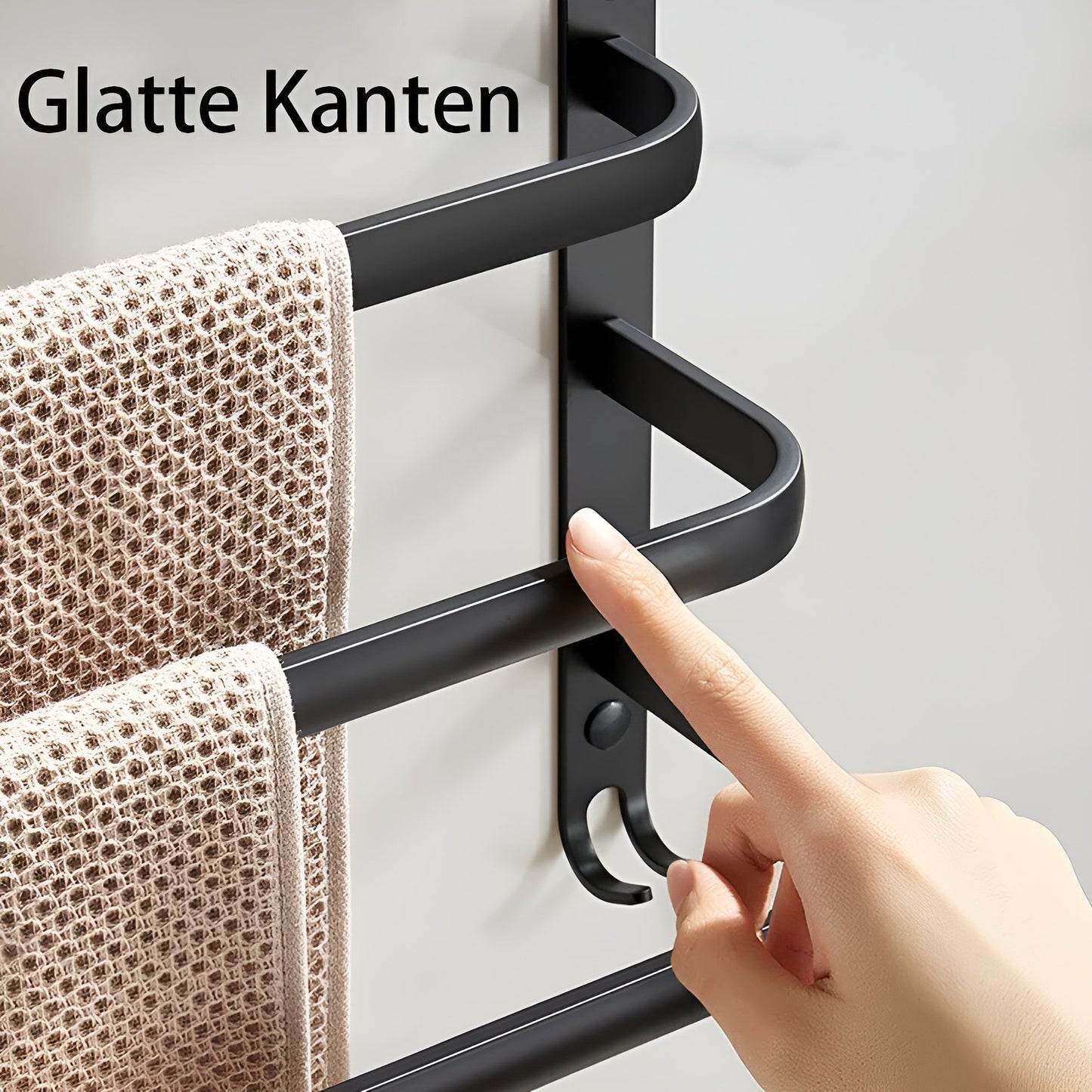 HangEase | 3-Tier Wall-Mounted Towel Organizer - Space-Saving Aluminium Bathroom Storage