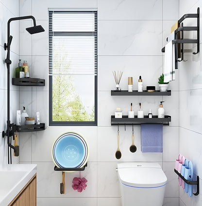 HangEase | 3-Tier Wall-Mounted Towel Organizer - Space-Saving Aluminium Bathroom Storage