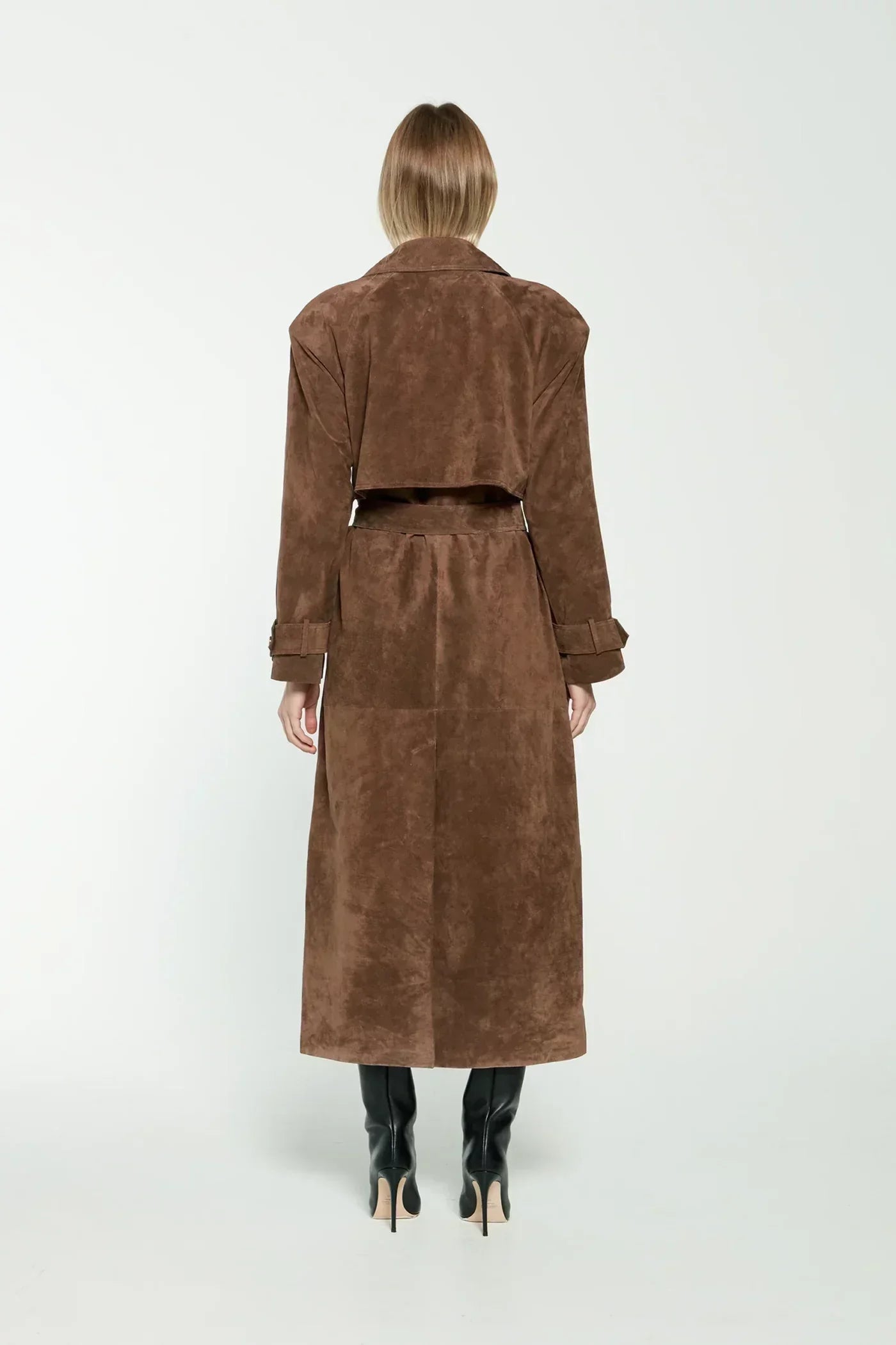 Valeria Luxe Suede Trench Coat