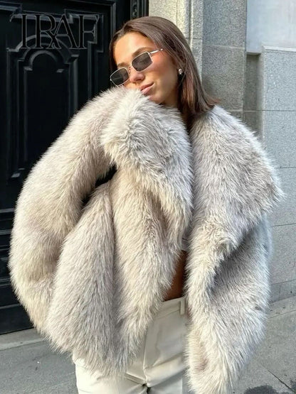 Chic Faux Fur Women's Coat - Sumptuously Soft and Fashionable